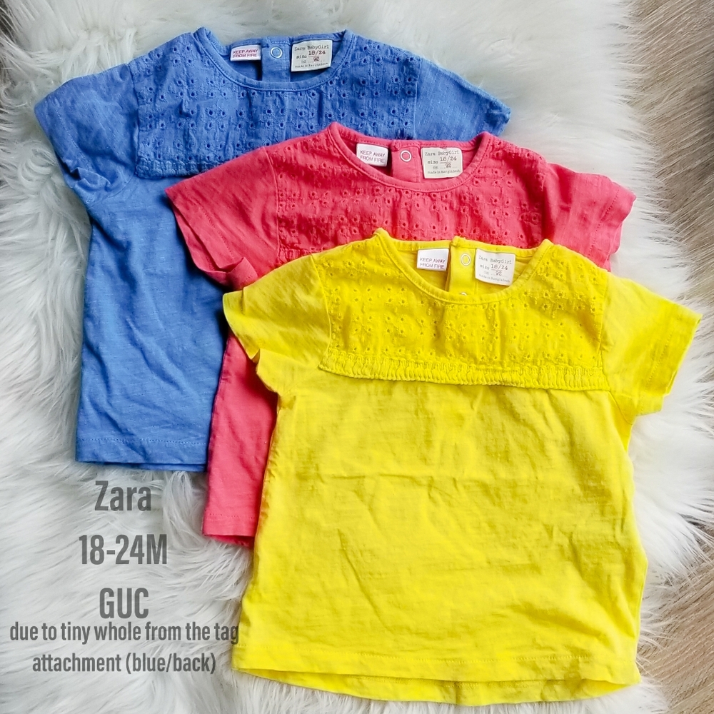 Zara Baby Girl Solid Shirt Lot